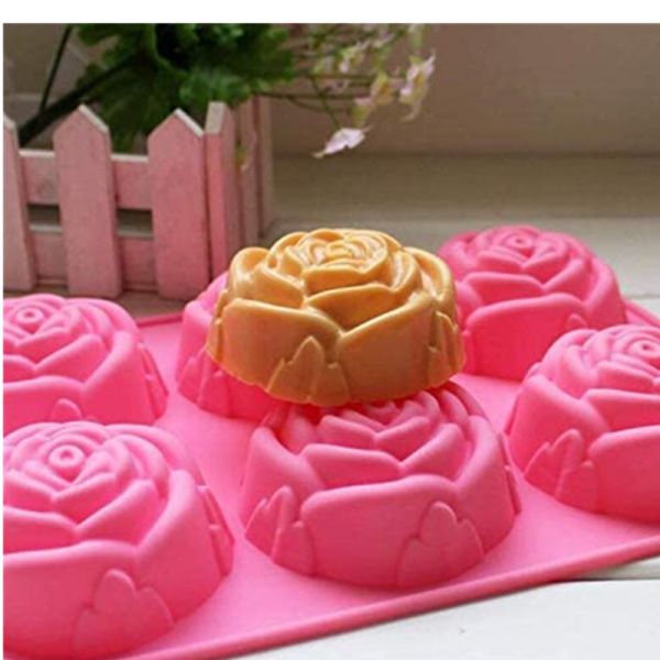 Silicone Cake Mold 6 Even Rose Silicone Cake Mould Ice Cream Pudding Jelly Mould Soap Mold