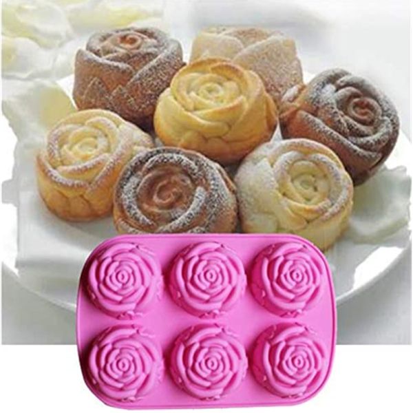 Silicone Cake Mold 6 Even Rose Silicone Cake Mould Ice Cream Pudding Jelly Mould Soap Mold
