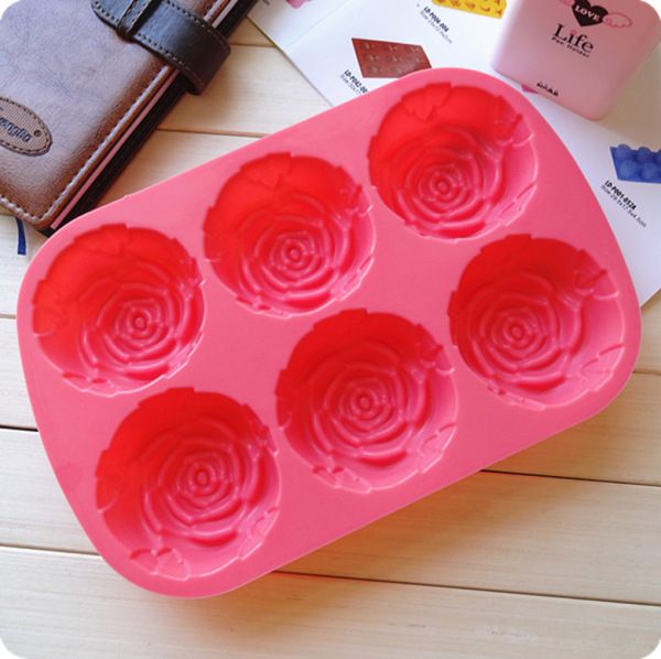 Silicone Cake Mold 6 Even Rose Silicone Cake Mould Ice Cream Pudding Jelly Mould Soap Mold