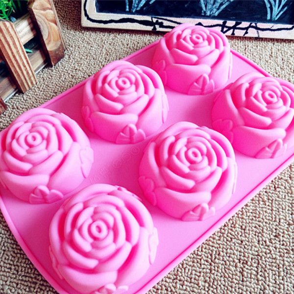 Silicone Cake Mold 6 Even Rose Silicone Cake Mould Ice Cream Pudding Jelly Mould Soap Mold