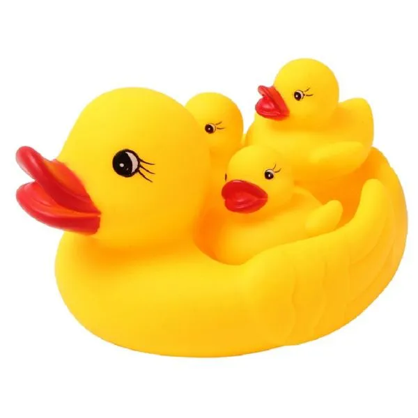 4pc/lot Bath Toys Shower Water Floating Squeaky Yellow Rubber Ducks Baby Toys Water Toys Brinquedos For Bathroom