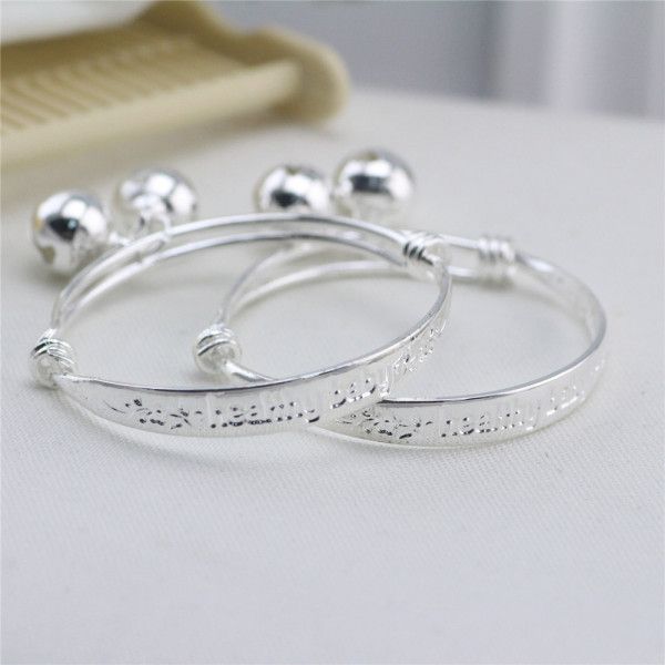 Fashion Baby Bangles 925 Sterling Sivler Cute Kids Bracelets