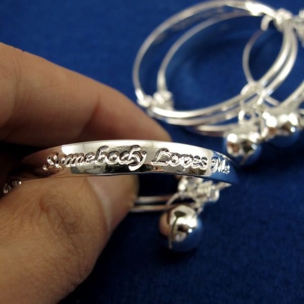 Fashion Baby Bangles 925 Sterling Sivler Cute Kids Bracelets