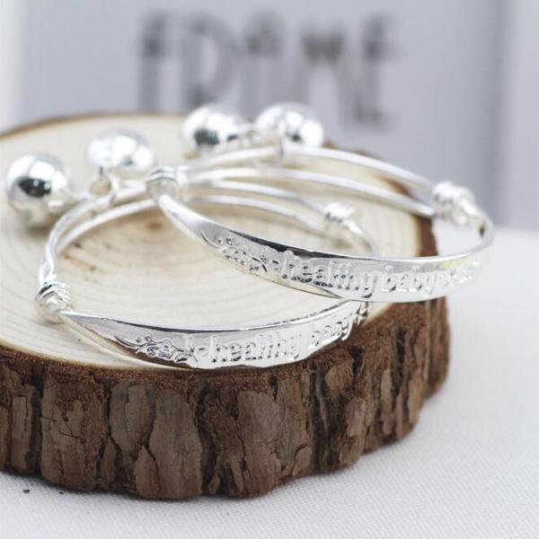 Fashion Baby Bangles 925 Sterling Sivler Cute Kids Bracelets