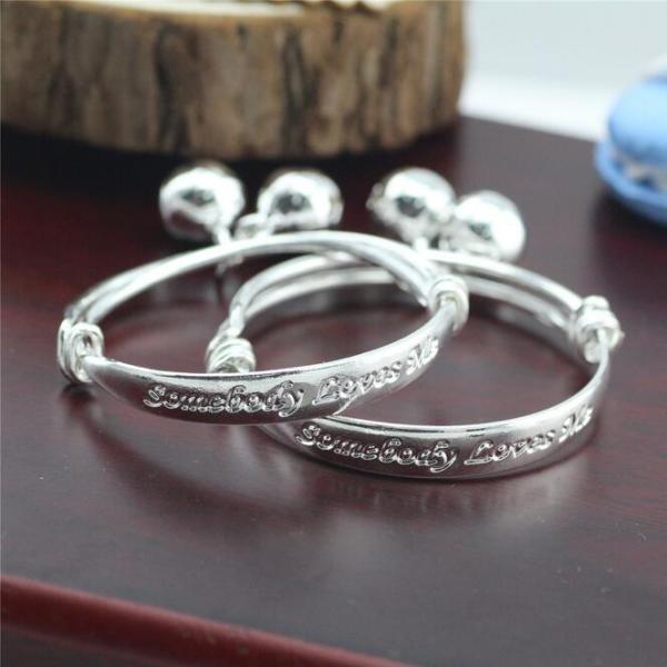Fashion Baby Bangles 925 Sterling Sivler Cute Kids Bracelets