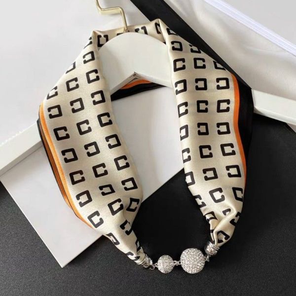 Women's Spring Summer Silk Like Small Scarf Necklace Shirt Collar Scarf Fashion Hair Band Wrist Scarves