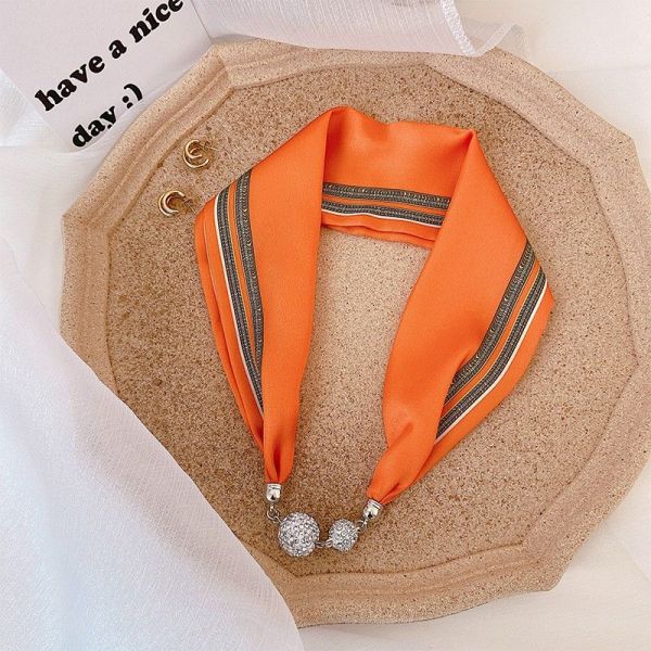 Women's Spring Summer Silk Like Small Scarf Necklace Shirt Collar Scarf Fashion Hair Band Wrist Scarves