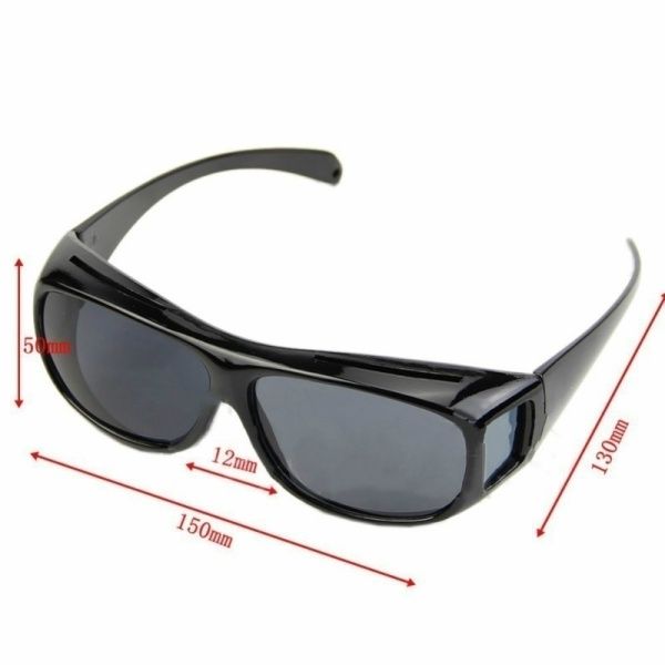 HD Car Driving Sunglasses Night Vision Wrap Arounds Yellow Lens Over Unisex Glasses
