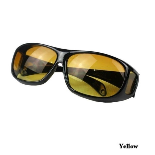 HD Car Driving Sunglasses Night Vision Wrap Arounds Yellow Lens Over Unisex Glasses