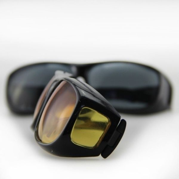 HD Car Driving Sunglasses Night Vision Wrap Arounds Yellow Lens Over Unisex Glasses