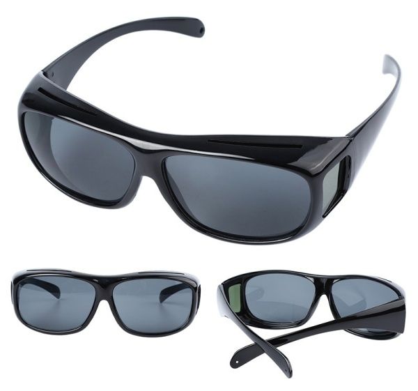 HD Car Driving Sunglasses Night Vision Wrap Arounds Yellow Lens Over Unisex Glasses