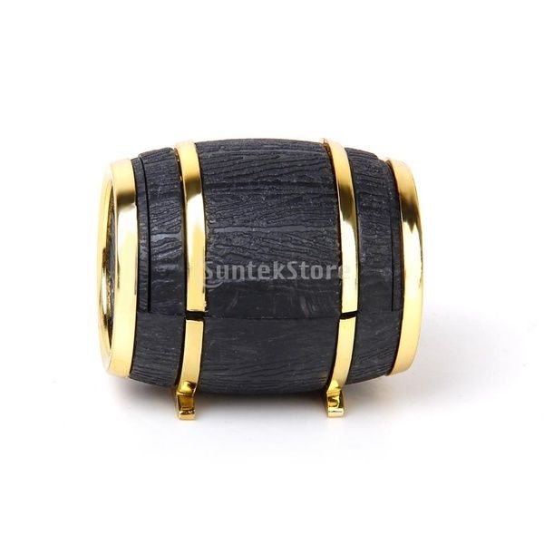 Velvet Ring Earring Jewelry Display Storage Box Gift Case Holder Organizer - Gold Black Beer Barrel Shape