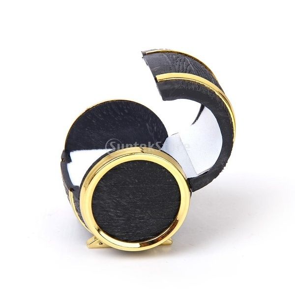 Velvet Ring Earring Jewelry Display Storage Box Gift Case Holder Organizer - Gold Black Beer Barrel Shape