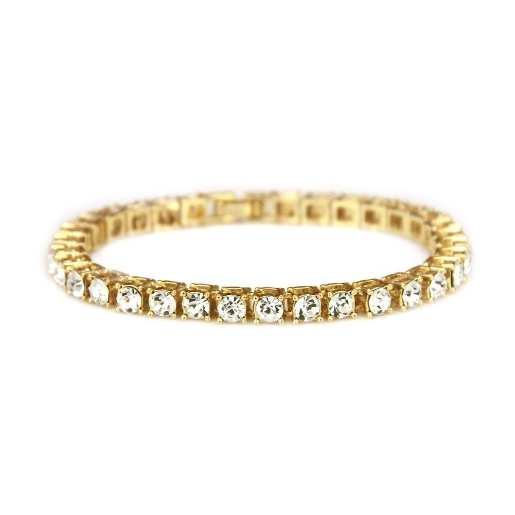 5mm Ice drill Zircon Tennis Chain Bracelet Men's Hip hop Jewelry Clasp Bangles Link