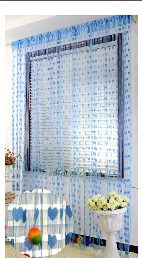1 Pc Heart Love Line Tassel String Door Curtain Window Curtains Room Divider Valance Home Kids Room Decor2mX 1m)