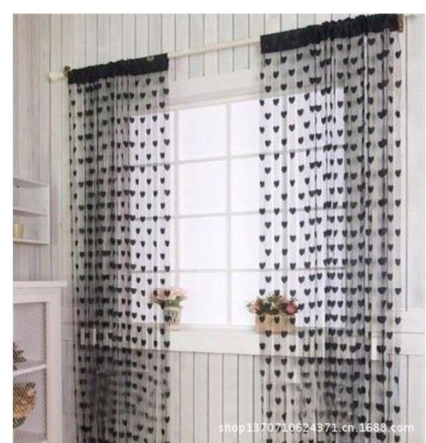 1 Pc Heart Love Line Tassel String Door Curtain Window Curtains Room Divider Valance Home Kids Room Decor2mX 1m)