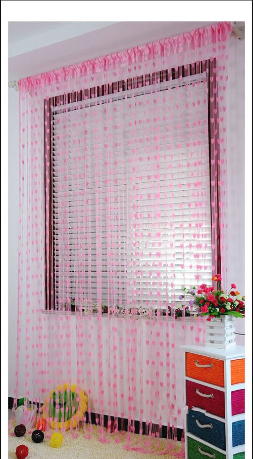1 Pc Heart Love Line Tassel String Door Curtain Window Curtains Room Divider Valance Home Kids Room Decor2mX 1m)