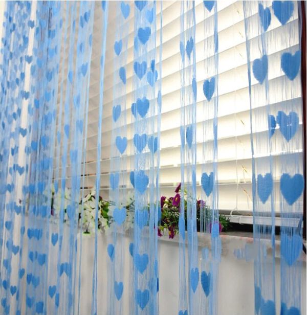 1 Pc Heart Love Line Tassel String Door Curtain Window Curtains Room Divider Valance Home Kids Room Decor2mX 1m)