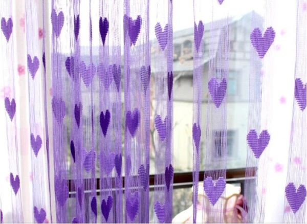 1 Pc Heart Love Line Tassel String Door Curtain Window Curtains Room Divider Valance Home Kids Room Decor2mX 1m)