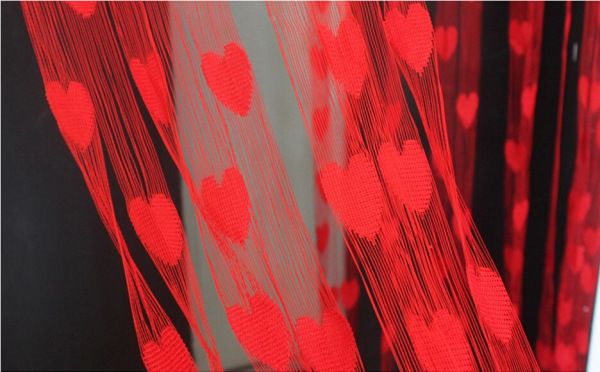 1 Pc Heart Love Line Tassel String Door Curtain Window Curtains Room Divider Valance Home Kids Room Decor2mX 1m)