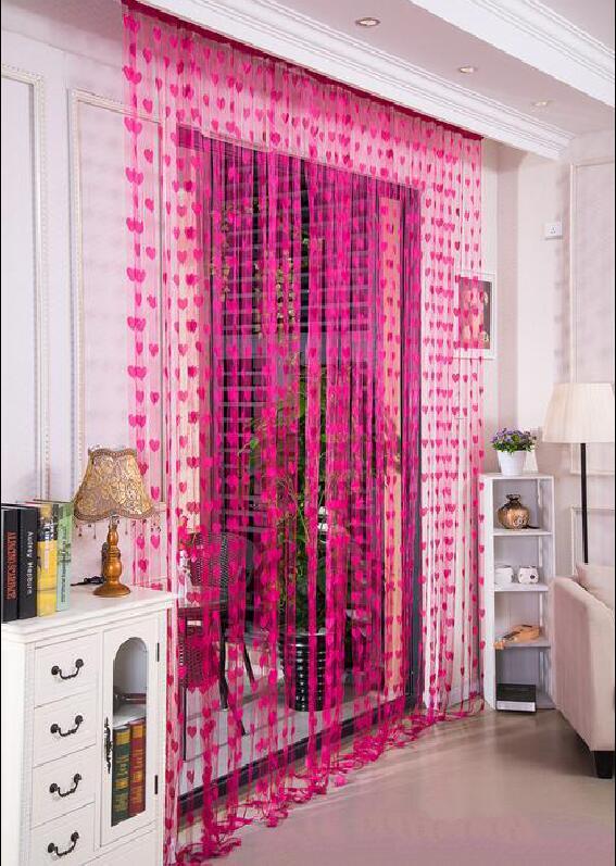 1 Pc Heart Love Line Tassel String Door Curtain Window Curtains Room Divider Valance Home Kids Room Decor2mX 1m)