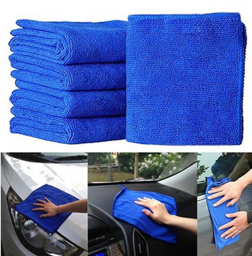 10PCS Blue Soft Absorbent Wash Cloth Microfiber Cleaning Towels Car Wash Clay