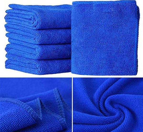 10PCS Blue Soft Absorbent Wash Cloth Microfiber Cleaning Towels Car Wash Clay