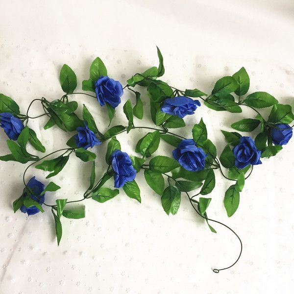 250CM/lot Silk Roses Ivy Vine with Green Leaves For Home Wedding Decoration Fake leaf diy Hanging Garland Artificial Flowers