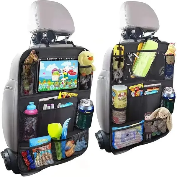 1pc Car Seat Back Organizer Multi-Pocket Storage Bag Box Pockets with Touch Screen Tablet Holder Protector for Kids Children