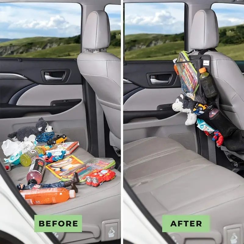 1pc Car Seat Back Organizer Multi-Pocket Storage Bag Box Pockets with Touch Screen Tablet Holder Protector for Kids Children