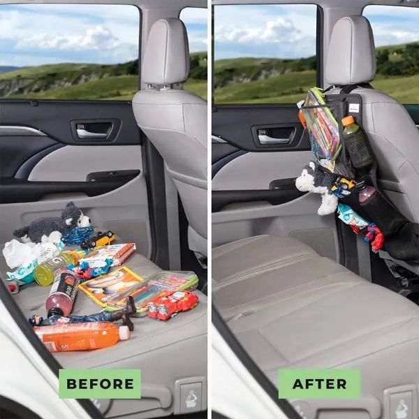 1pc Car Seat Back Organizer Multi-Pocket Storage Bag Box Pockets with Touch Screen Tablet Holder Protector for Kids Children