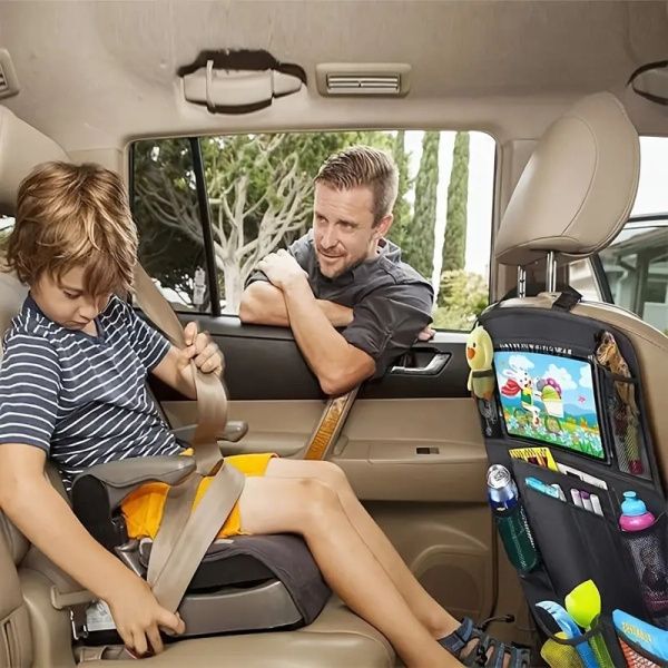 1pc Car Seat Back Organizer Multi-Pocket Storage Bag Box Pockets with Touch Screen Tablet Holder Protector for Kids Children