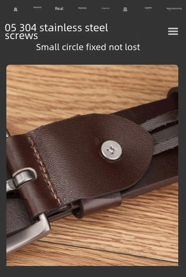 Men's Vintage Casual Belt Black Pin Buckle Student Versatile Leather Wide Belt