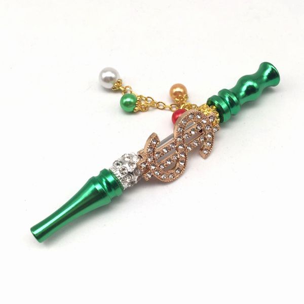 Wholesale Money Shape Hookah Metal Tips Shisha Mouthpiece Jewelry Blunt Smoking Filter Pipe Holder Handmade Detachable Tips