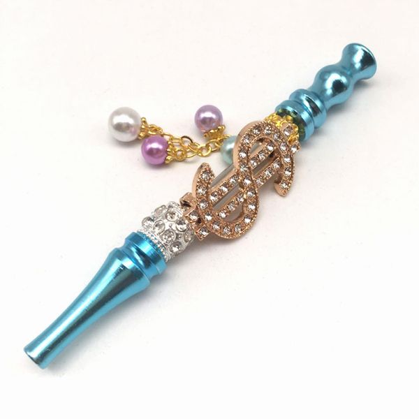 Wholesale Money Shape Hookah Metal Tips Shisha Mouthpiece Jewelry Blunt Smoking Filter Pipe Holder Handmade Detachable Tips