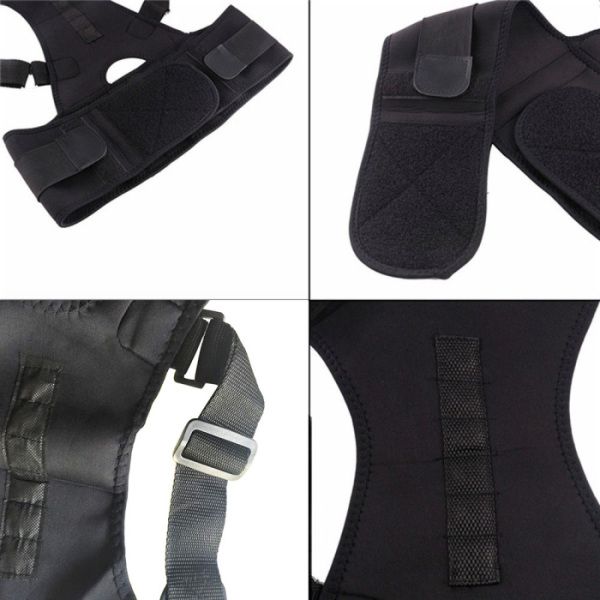 New Adjustable Posture Corrector Male Female Magnetic Back Support Nylon Elastic Shoulder Back Brace Belt