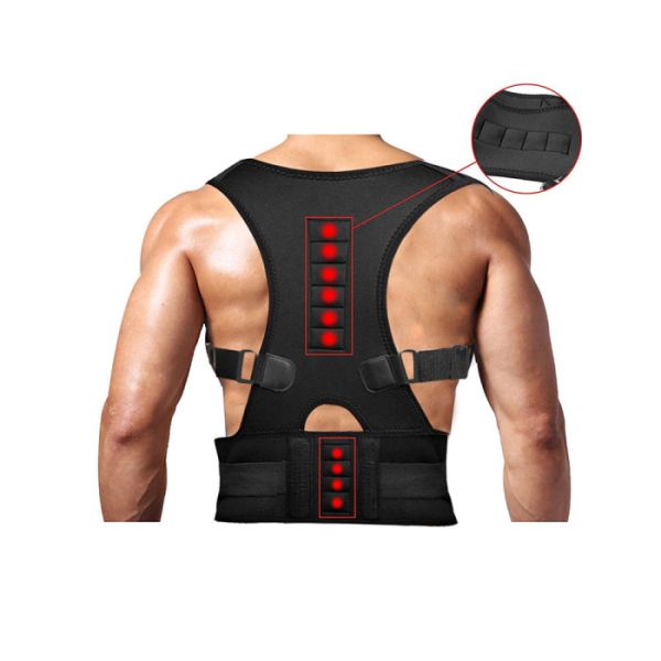 New Adjustable Posture Corrector Male Female Magnetic Back Support Nylon Elastic Shoulder Back Brace Belt