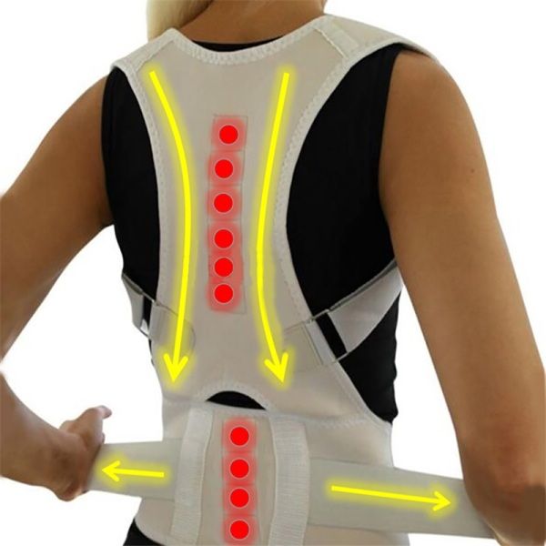 New Adjustable Posture Corrector Male Female Magnetic Back Support Nylon Elastic Shoulder Back Brace Belt