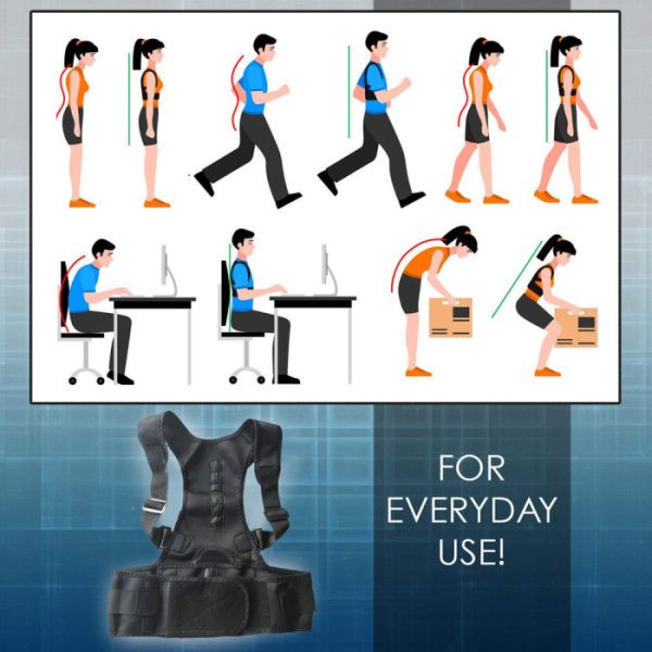 New Adjustable Posture Corrector Male Female Magnetic Back Support Nylon Elastic Shoulder Back Brace Belt