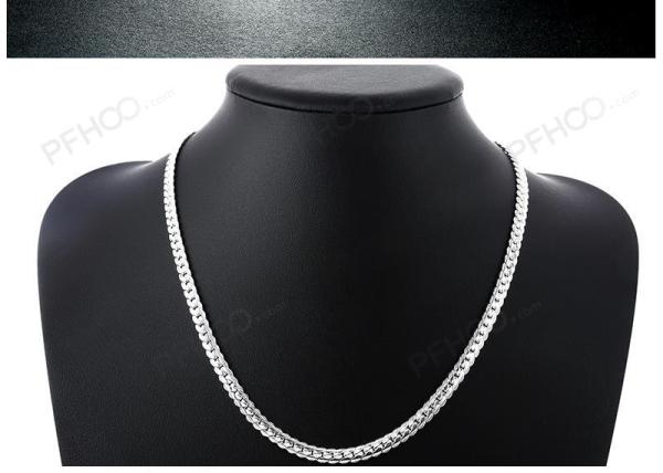 925 silver plating fashion men's Fine Jewelry 5mm 20 feet 50 cm silver necklace