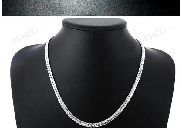 925 silver plating fashion men's Fine Jewelry 5mm 20 feet 50 cm silver necklace