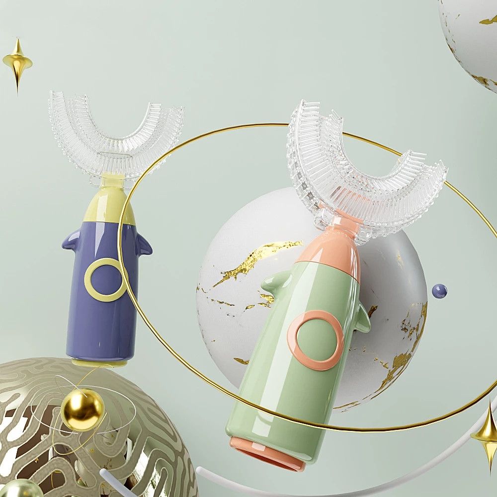 Baby Toothbrush Children 360 Degree U-shaped Baby Brush Kids Teeth Oral Care Cleaning Child Toothbrush Teethers Soft Silicone