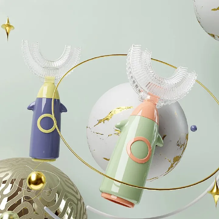 Baby Toothbrush Children 360 Degree U-shaped Baby Brush Kids Teeth Oral Care Cleaning Child Toothbrush Teethers Soft Silicone