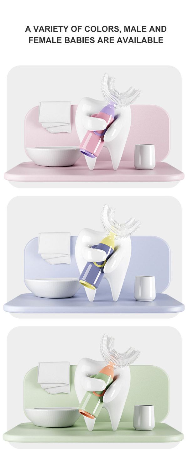 Baby Toothbrush Children 360 Degree U-shaped Baby Brush Kids Teeth Oral Care Cleaning Child Toothbrush Teethers Soft Silicone