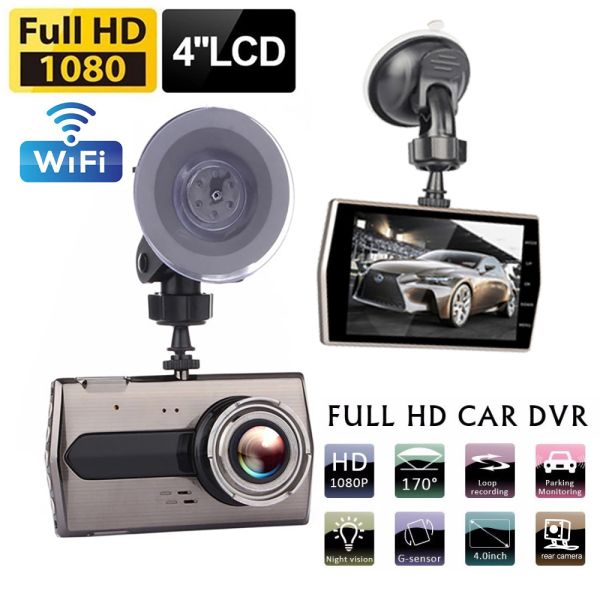 Car DVR WiFi 4.0" Full HD 1080P Dash Cam Rear View Vehicle Video Recorder Parking Monitor Night Vision G-sensor Auto Dash Camera