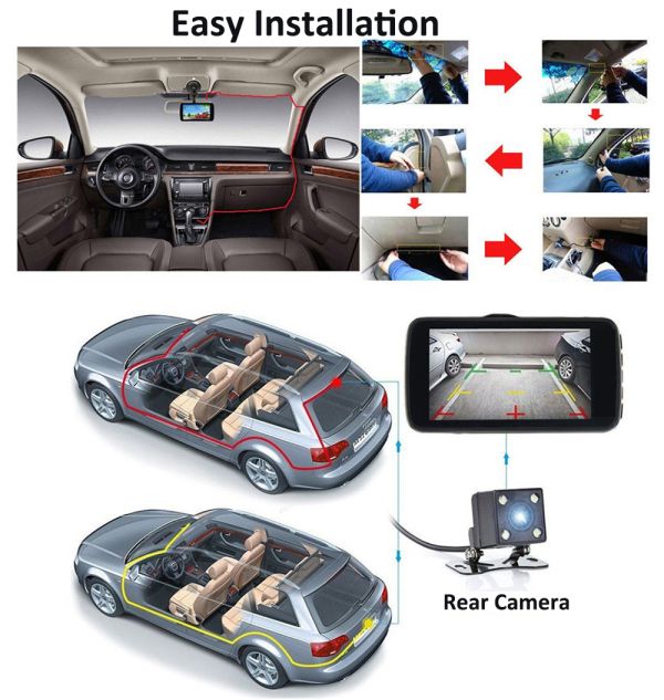 Car DVR WiFi 4.0" Full HD 1080P Dash Cam Rear View Vehicle Video Recorder Parking Monitor Night Vision G-sensor Auto Dash Camera