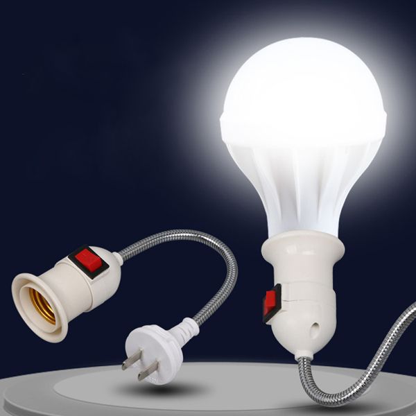 E27 Socket Lamp Bulb Holder Light Socket With Switch Lamp Holder Energy Saving LED Table Lamp Led Base Lamp Base 20cm