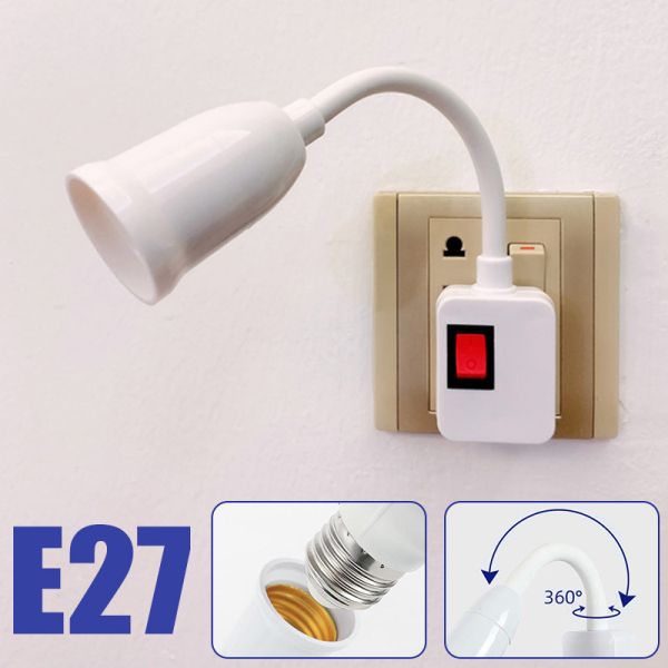 E27 Socket Lamp Bulb Holder Light Socket With Switch Lamp Holder Energy Saving LED Table Lamp Led Base Lamp Base 20cm