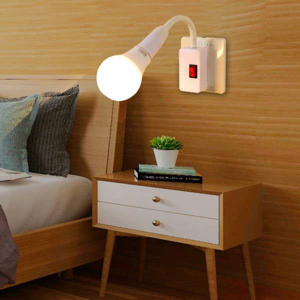 E27 Socket Lamp Bulb Holder Light Socket With Switch Lamp Holder Energy Saving LED Table Lamp Led Base Lamp Base 20cm