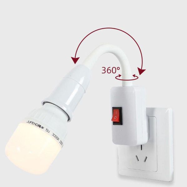 E27 Socket Lamp Bulb Holder Light Socket With Switch Lamp Holder Energy Saving LED Table Lamp Led Base Lamp Base 20cm